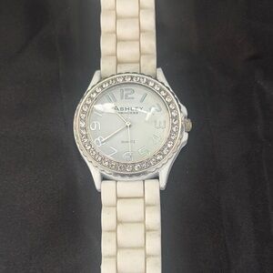 Ashley Princess White Crystal Bezel Quartz Watch